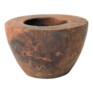 Vintage Handmade Wood Mortar Bowl