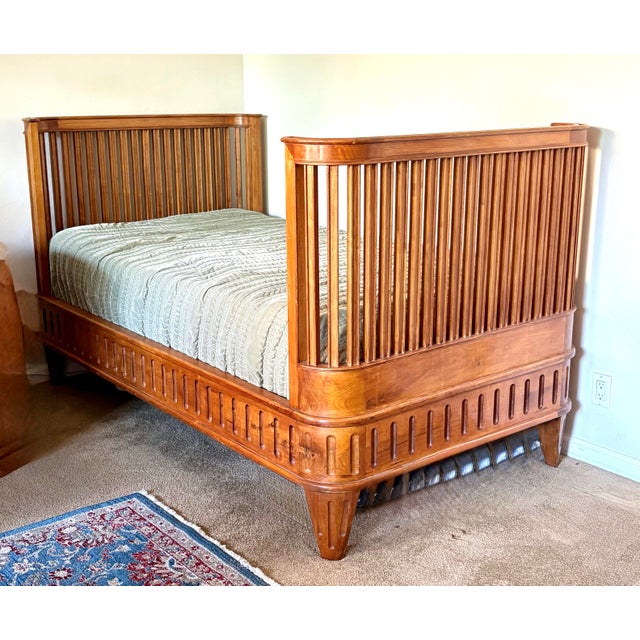 Solid Walnut Gustavian twin bed that would also make a great daybed. It was created by skilled San Francisco artisans for...