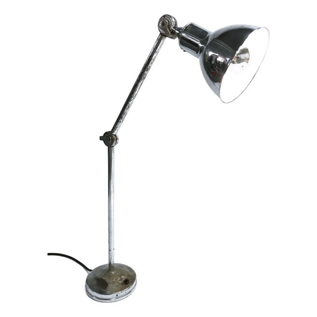 Industrial Chrome Plated Table Lamp from AGI, 1930s For Sale