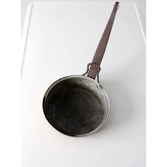 Early 20th Century Antique Copper Saute Pans Pair For Sale - Image 5 of 13