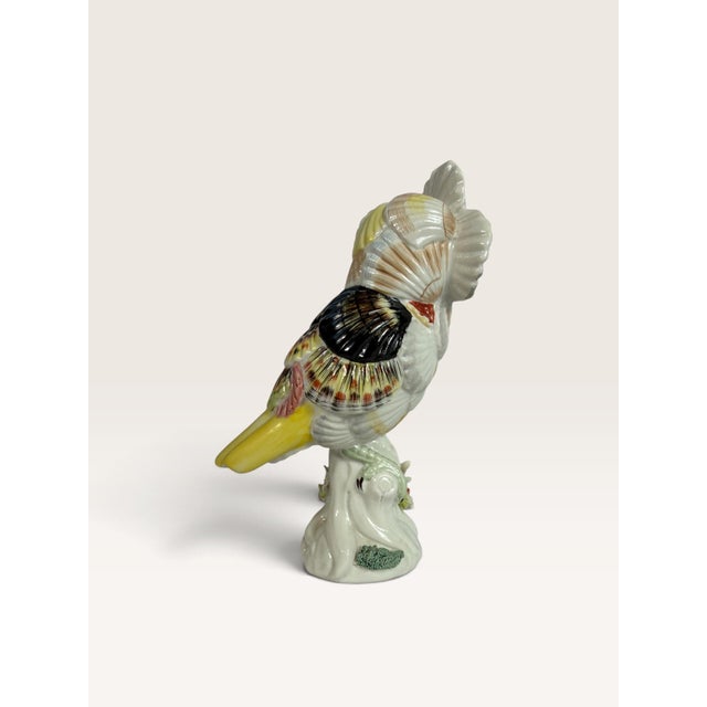 Mid 20th Century Mottahedeh Italian Grotto Style Majolica Seashell Owl Figurine For Sale - Image 10 of 11