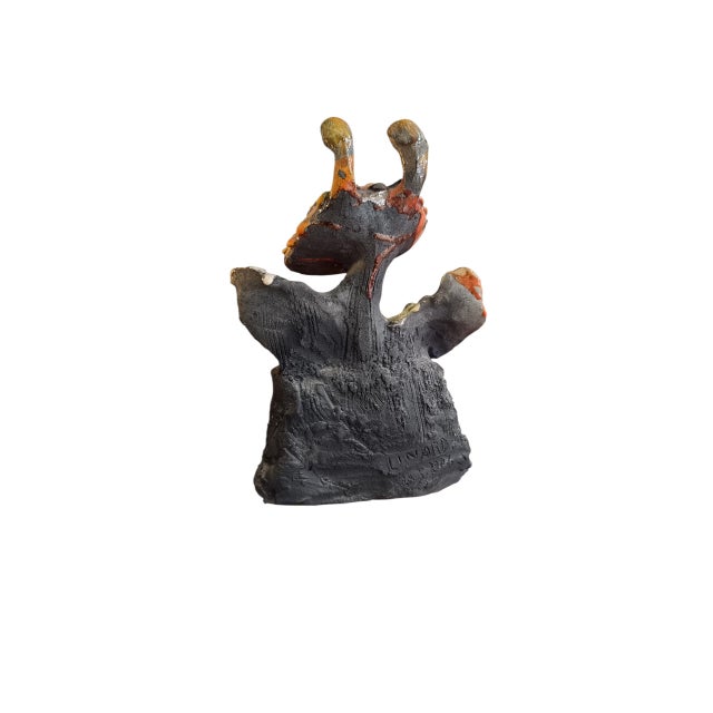 Jean Linard, Raku Owl Sculpture by Jean Linard, 2002, Ceramic For Sale - Image 4 of 10