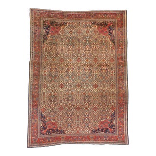 Late 19th Century Antique Persian Farahan Rug - 08'08 X 11'04 For Sale