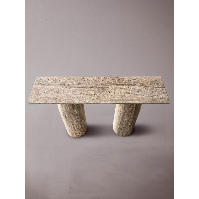 Modern Serene Travertine Console Table For Sale - Image 3 of 4