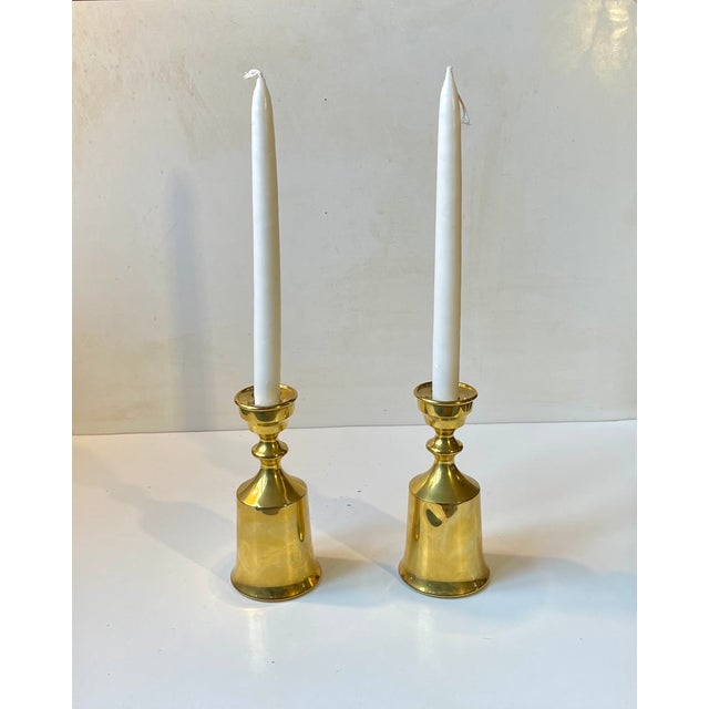 Mid-Century Modern Mid-Century Candlesticks in Brass from Boyes Metalkunst, 1970s, Set of 2 For Sale - Image 3 of 8