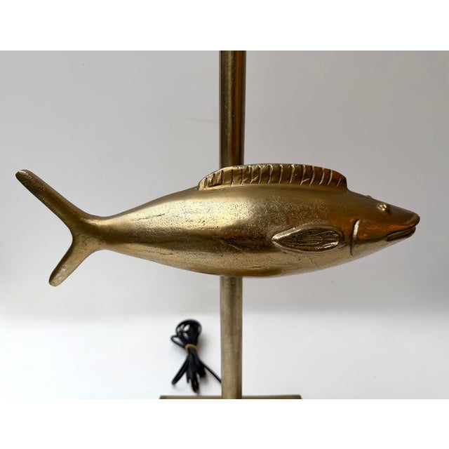 Pair of Fish Lamps Gilt Metal. France, 1990s For Sale - Image 11 of 11