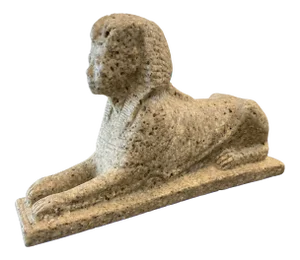 Vintage Stone Composite Sphinx Sculpture
