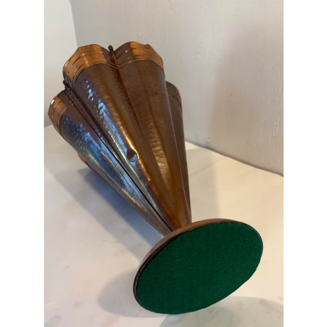 Metal Vintage French Copper Umbrella Shaped Umbrella Stand For Sale - Image 7 of 7