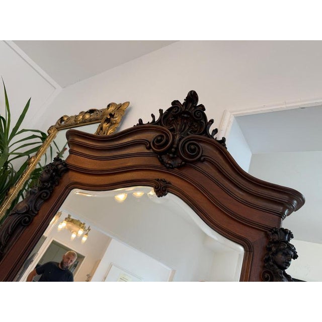 Glass Baroque Gründerzeit Wall Mirror, 1865 For Sale - Image 7 of 13