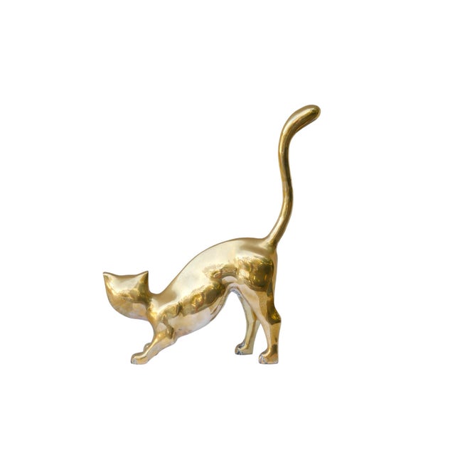 Modern Modernist Brass Cat For Sale - Image 3 of 6