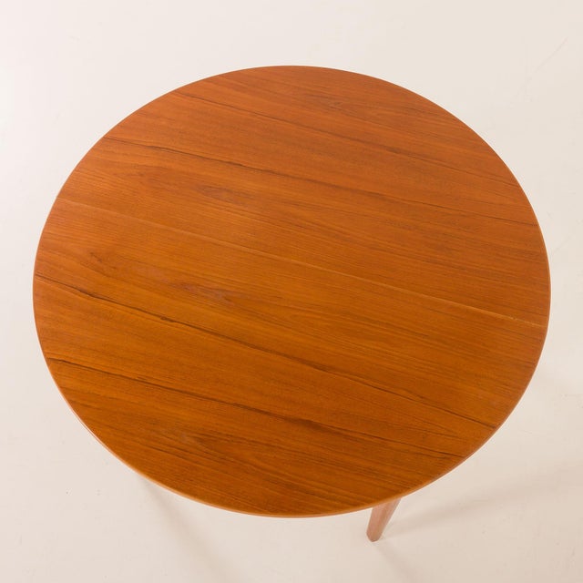 Brown Large Vintage Teak Table with Four Inner Leaves by Henning Kjaernulf for Soro, 1960s For Sale - Image 8 of 18