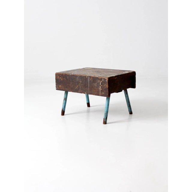 Vintage Rustic Low Stool For Sale - Image 10 of 10