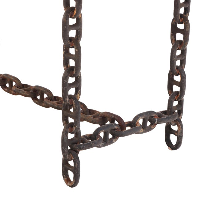 1970s Pair of Brutalist Blue Stone Top Chain Consoles, C. 1970 For Sale - Image 5 of 7