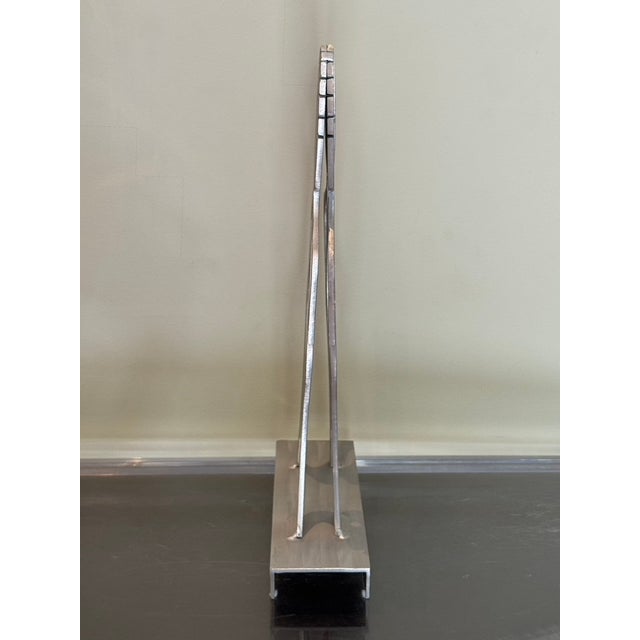 Late 20th Century Postmodern Fred Garbotz "The Kiss" Brushed Aluminum Figural Sculpture – Rockledge Design Studios For Sale - Image 5 of 10