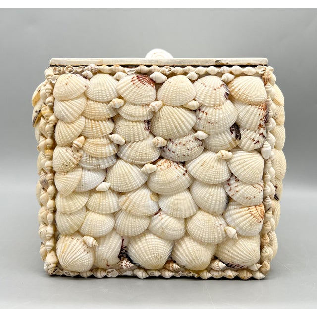 Vintage Coastal Shell Box – Philippine Shellcraft Decorative Storage – Organic Modern / Boho Coastal For Sale - Image 17 of 18