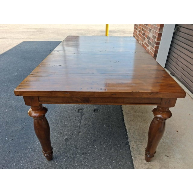 Wood Dining Table Rustic Farmhouse Style With 24" Butterfly Leaf. For Sale - Image 7 of 18