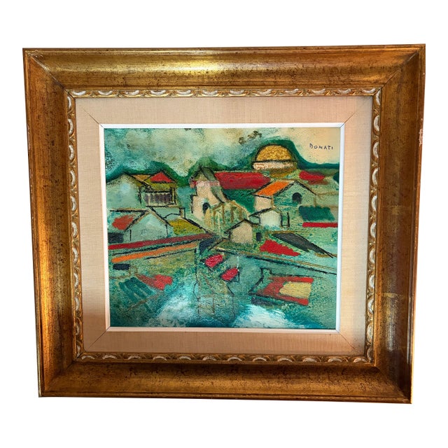 Vintage Lazzaro Donati Oil on Board Painting For Sale