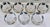 Transparent Mid 20th Century Mid-Century Modern Turquoise & Gold Medallion Roly Poly Cocktail Glasses, Attributed to Culver – Set of 7 For Sale - Image 8 of 8