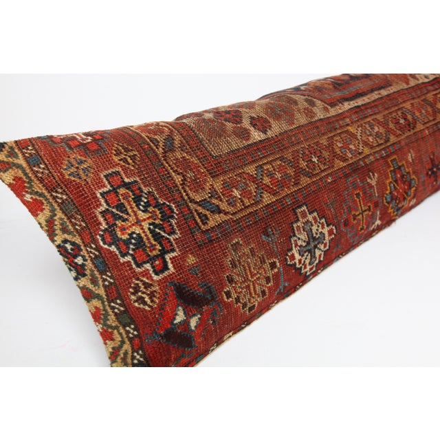 Antique Vintage Tribal Handwoven Wool Lumbar Pillow -16'' X 46'' For Sale - Image 10 of 11