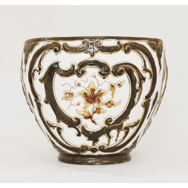 Art Nouveau Ceramic Planter Cachepot, 1890s For Sale - Image 9 of 9