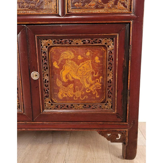 Chinese Chinese Painted Cabinet With Later Locks, Circa 1920 For Sale - Image 3 of 13