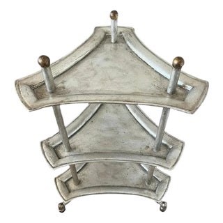 Jacques Garcia for Baker Furniture 3 Tiered Silver and Gold Leaf Side Table, Attributed For Sale