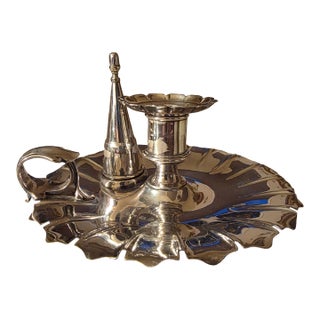 Antique Silverplate Chamberstick For Sale