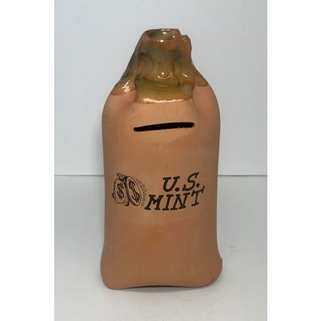 U.S. Mint Italy Ceramics Scuro Bisignano Terracotta Money Bag Bank For Sale In Philadelphia - Image 6 of 6