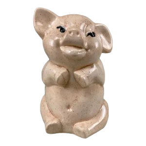 Mid-Century Farmhouse Porcelain Figural Pig Sculpture