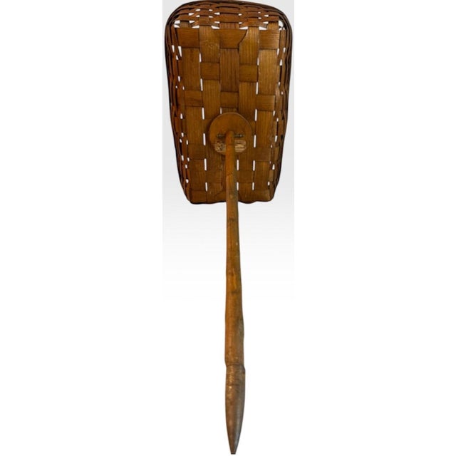 Rare Early 20th Century Shelton Basket Company Spiked Garden Foraging Cane and Gathering Trug For Sale - Image 15 of 16