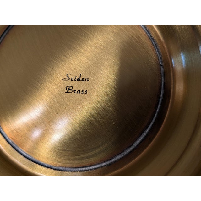 Brass Vintage Mid-Century Seiden Solid Brass Paul Revere Style Footed Bowl - 8.25" For Sale - Image 8 of 15