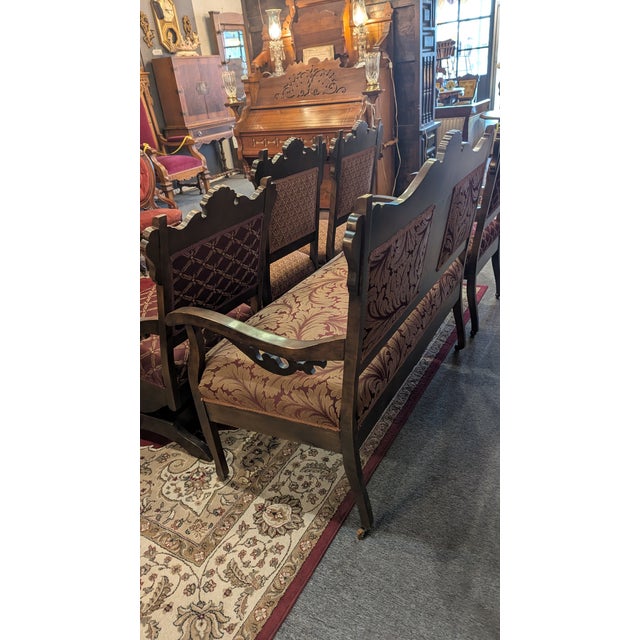 Late 19th Century Victorian 5 Piece Parlor Suite For Sale - Image 14 of 17