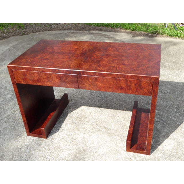 Elm Burl Writing Desk / Dazzling, Intense Elm Burl For Sale In Nashville - Image 6 of 9