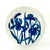 Graphic Floral Blue & White Wall Plate Curation - Group of 9 For Sale - Image 9 of 12
