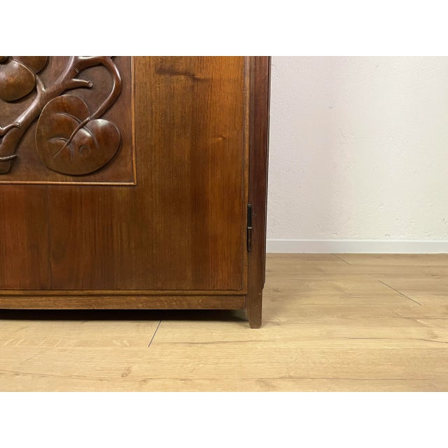 Wood Vintage Inlaid Wood Pantry Cabinet, 1950s For Sale - Image 7 of 9
