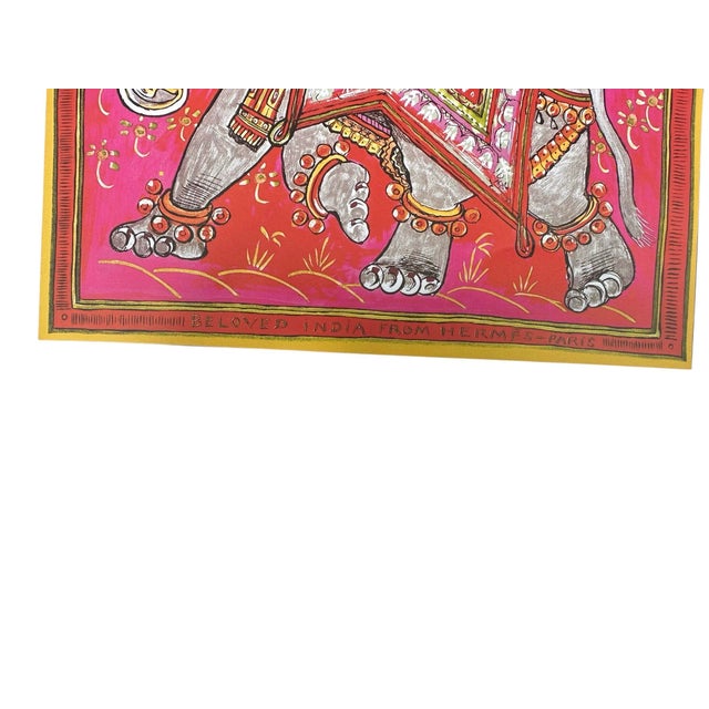 2000 - 2009 Vintage 2008 Framed Authentic Original Hermès Art Advertisement Lithograph Featuring Hermès "Beloved India" For Sale - Image 5 of 7