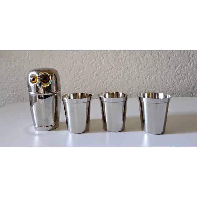 Art Deco Mid 19th Century German Metal Owl Shape Shot Holder For Sale - Image 3 of 7