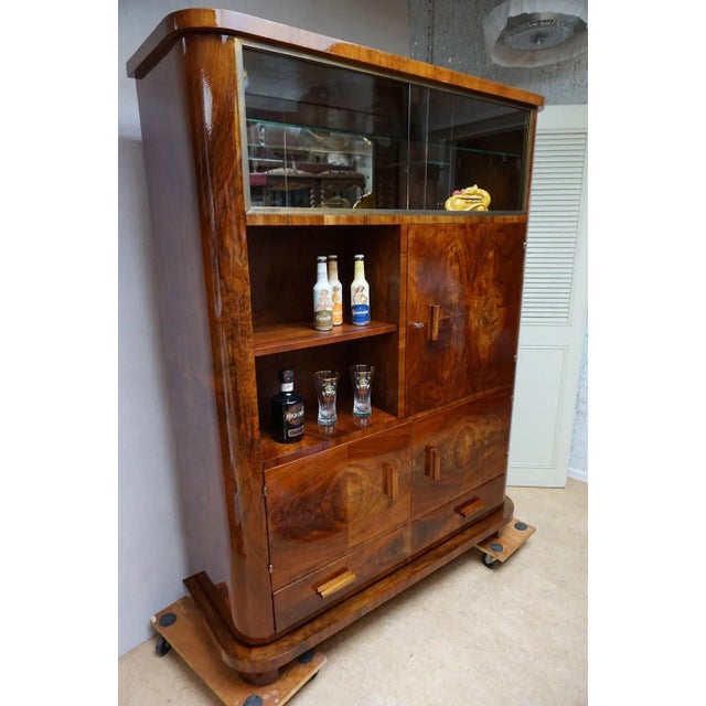 Art Deco Walnut Display Cabinet with Secret Compartment by Jindřich Halabala, 1930s For Sale - Image 9 of 18