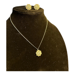 Sterling Rhinestone Earrings and Necklace Pendant Set 1968, Set of 3