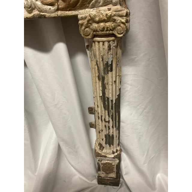 A Victorian Cast Iron Fireplace Surround With Cherubs in Relief. For Sale In Dallas - Image 6 of 12