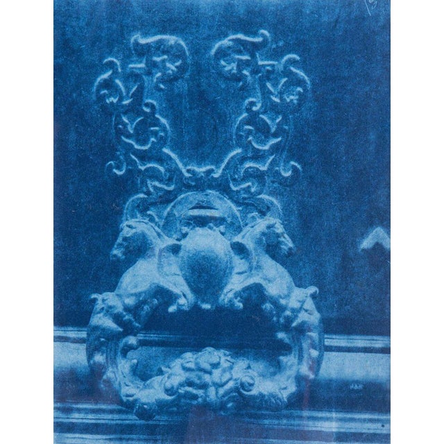 This pair of late 19th-century cyanotype prints on paper portrays two ornate door knockers. One handle is richly decorated...