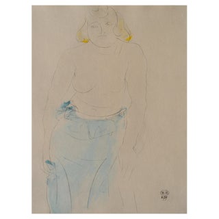 Auguste Rodin, Woman with Bare Breasts, Engraving For Sale