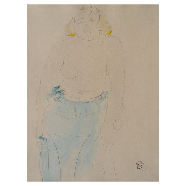 Auguste Rodin, Woman with Bare Breasts, Engraving For Sale