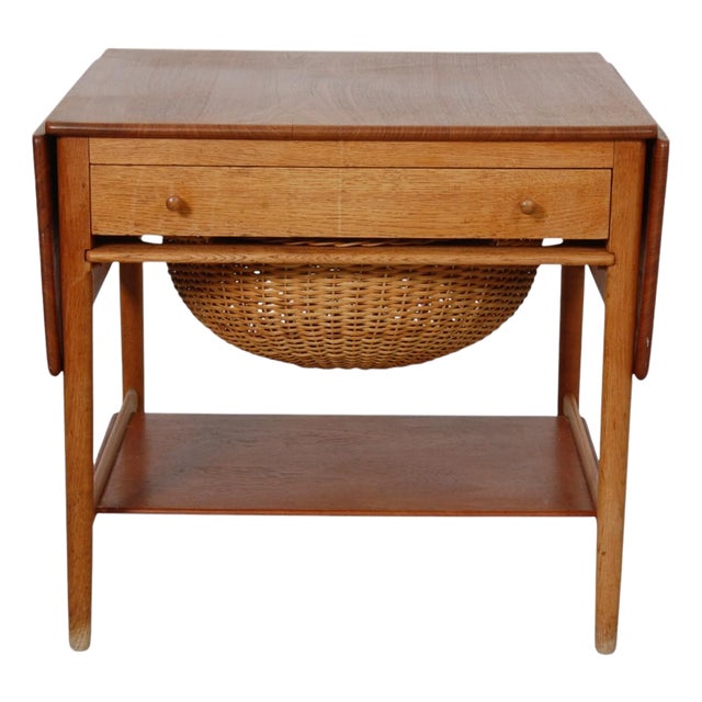 Sewing Table in Teak and Oak by Hans Wegner, 1960s For Sale