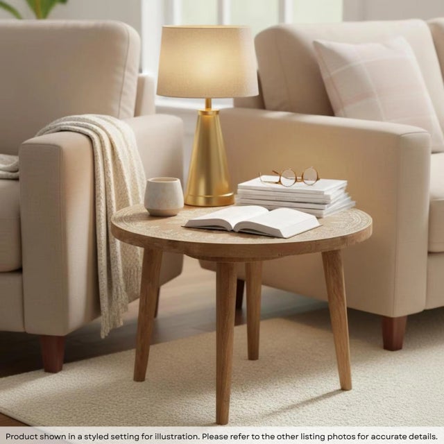 Dimensions: 20" W x 20" D x 14.5" H This piece is handcrafted by artisans using basic hand tools. Due to the nature of...