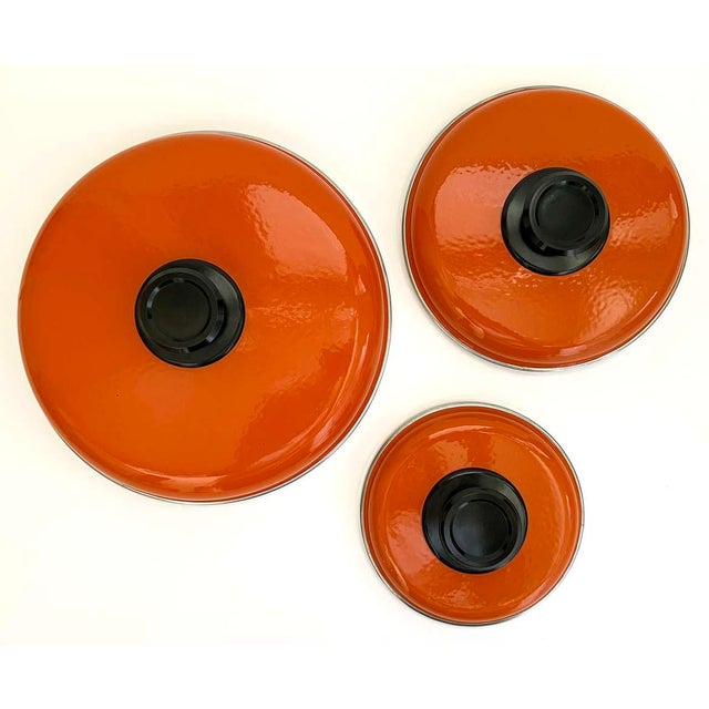 1960s 1960's Enamel Cooking Pot Set - 4 Piece For Sale - Image 5 of 9