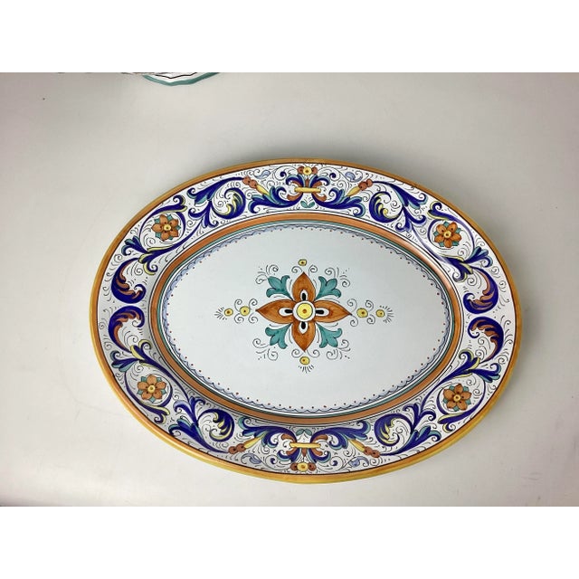1970s Vintage Italian Multi ColoredCeramic Covered Serving Dish With Under Plate Sherman Deruta For Sale - Image 5 of 9