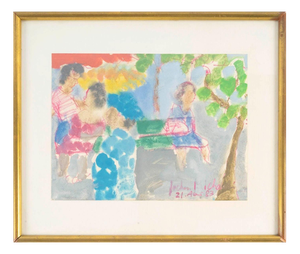 Jochen Michaelis, At the Edgar Quinet Market, Watercolor on Paper