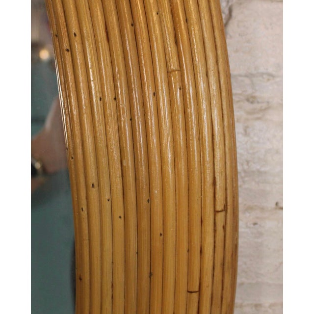 Late 20th Century Bamboo Reed Oval Mirror For Sale - Image 5 of 6
