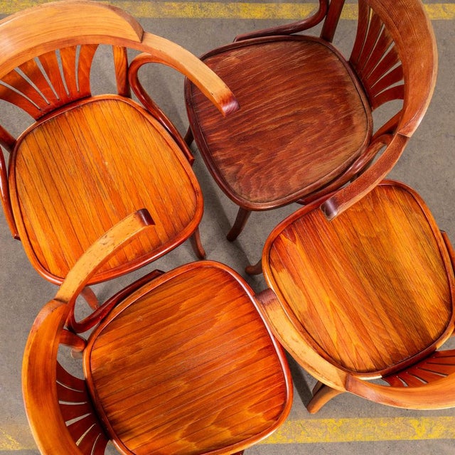 Honey Red Fan Back Dining Armchair, 1970s For Sale - Image 13 of 14